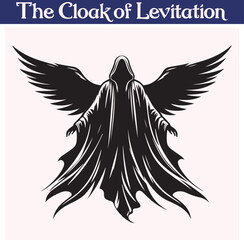 Cloak of Levitation Silhouette Vector – Mystical Superhero Flying Cape Graphics