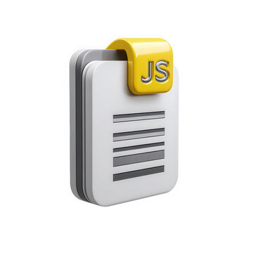 Javascript file icon 3d render modern design