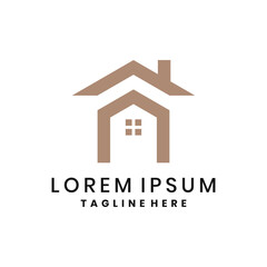 Abstrack modern house logo design template