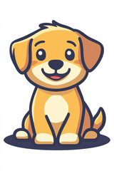 Cute Cartoon Puppy Illustration. A cute cartoon illustration of a smiling puppy, perfect for t-shirts or other merchandise.