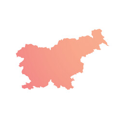 Fototapeta premium Map of Slovenia, sign silhouette. World Map Globe. Vector Illustration isolated on white background. Europe continent.