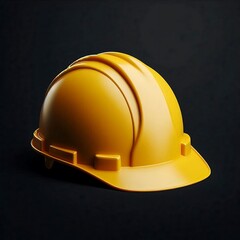 Engineering Helmet on Black Background &ndash; Safety and Industry Concept