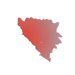 Map of Bosnia and Herzegovina, sign silhouette. World Map Globe. Vector Illustration isolated on white background. Europe continent.