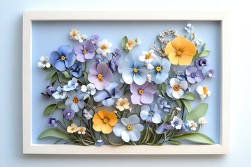 A vibrant floral arrangement crafted from paper.