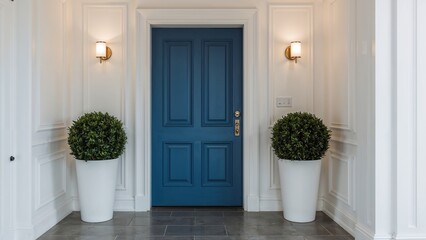 Modern home interior with two plant