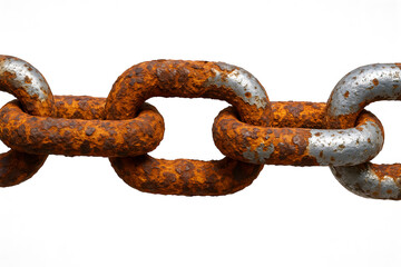 Fototapeta premium Close-Up of a Rusty Metal Chain, a Textural and Industrial Detail for Photography and Design