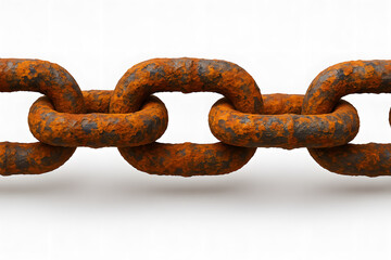 Fototapeta premium Close-Up of a Heavily Rusted Chain with Visible Oxidation and Texture, a Strong Industrial Detail for Photography