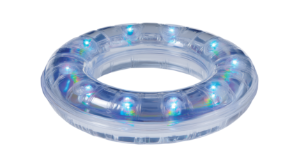 Inflatable swim ring with LED lights for pool activities