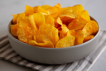 Crunchy Cheese Flavored Potato Chips Ready to Eat