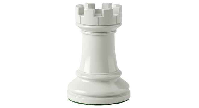 Isolated white rook chess piece