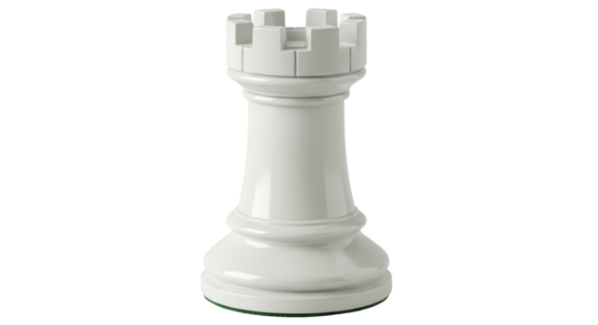 Isolated white rook chess piece - Powered by Adobe