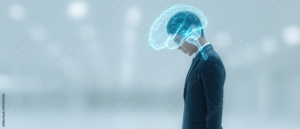 Poster innovative mind mapping futuristic brain visualization technology lab digital art high-tech environm