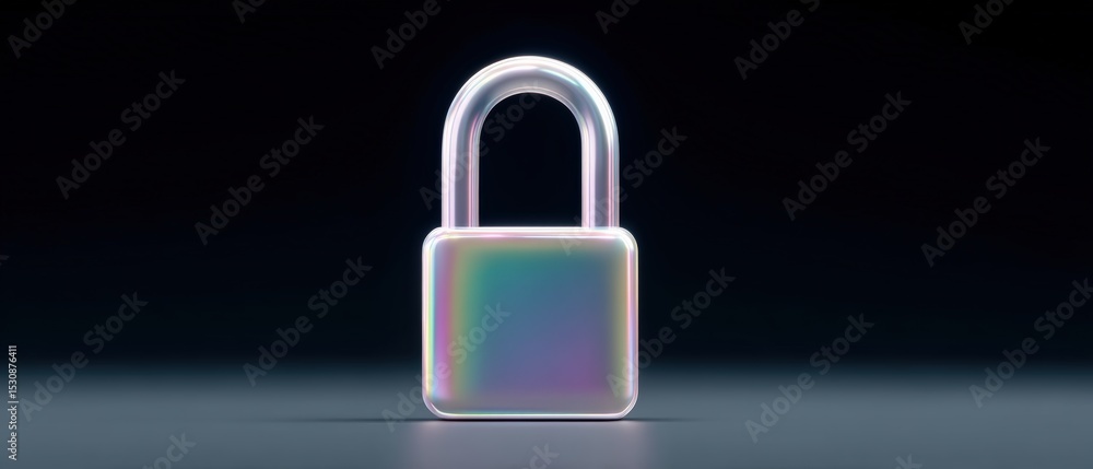 Poster securing your future modern lock design digital era visual art minimalist style close-up view concep
