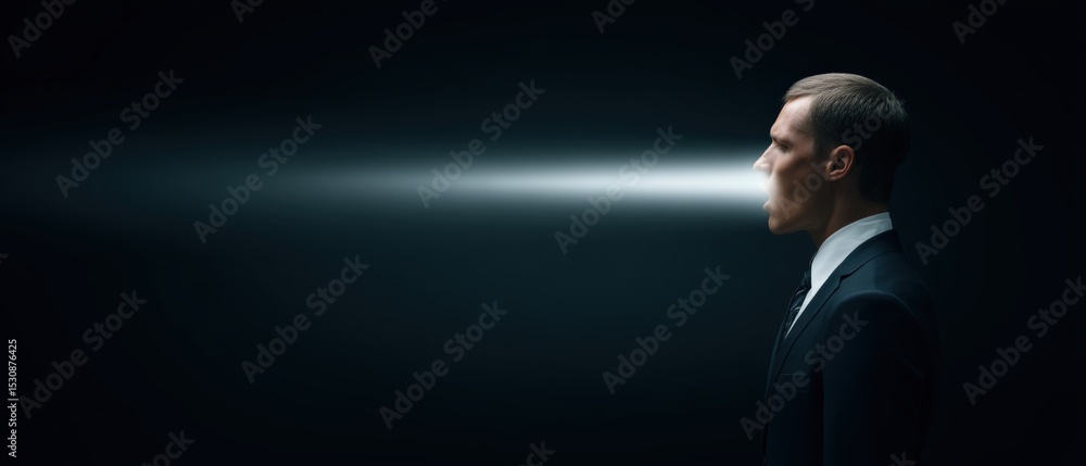 Poster powerful expression of ideas digital realm visual art dark background side view conceptual communica