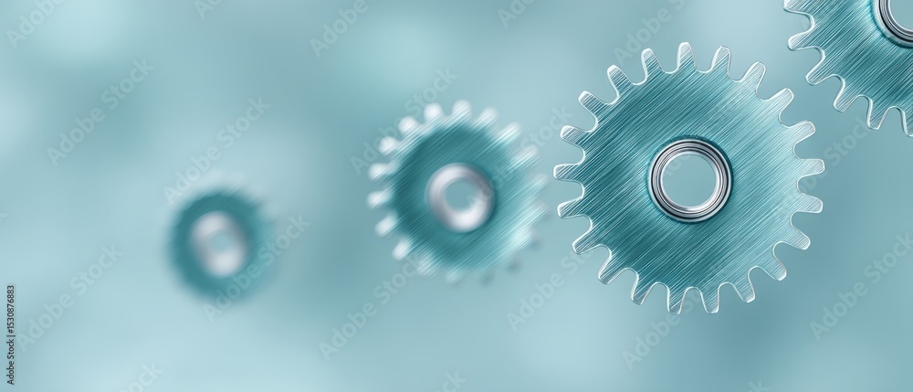 Poster mechanical dynamics rotating gears in a contemporary workspace visual elements industrial environmen