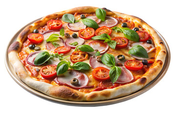 pizza plate food isolated on white background PNG