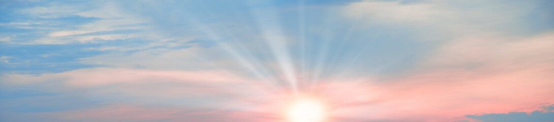 Bright clouds in the evening sky