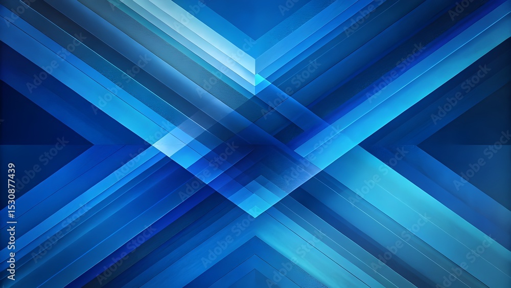 Poster generate an abstract image featuring intersecting blue lines a dynamic composition of geometric shap