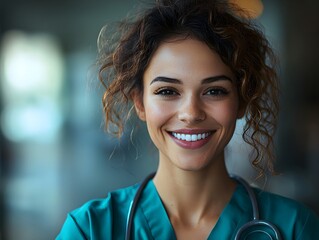 Smiling Senior Woman with Stethoscope