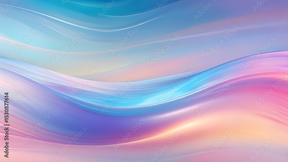 Poster generate an abstract image featuring a gradient of pastel hues swirling waves of color in a dreamlik
