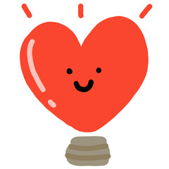 red heart with a bulb