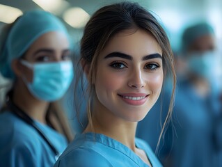 Senior Woman Wearing Surgical Mask for Healthcare Portrait