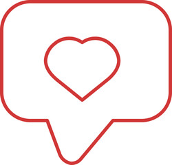 Heart Like Button  In Outline Icon
