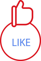 Like  In Circle  Outline Icon