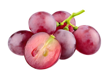Obraz premium red grapes bunch isolated on white background PNG