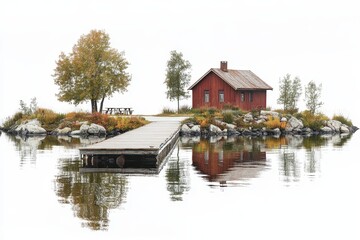 Luxury waterfront home at Lake Martin with wooden pier, tile roof, green lawn, wooded backdrop, and boats on dock on a cloudy day