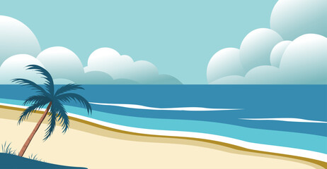 Summer beach landscape background