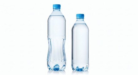 Naklejka premium Hydration Duo Two water bottles with clear and pure, and on white backdrop.