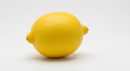Vibrant yellow lemon, fresh citrus fruit on white background 