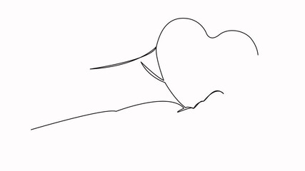 Self drawing animation of one continuous line. Hand drawn animated illustration. love, hand, palm, health, person, charity, care, child, concept, red, giving, idea, symbol