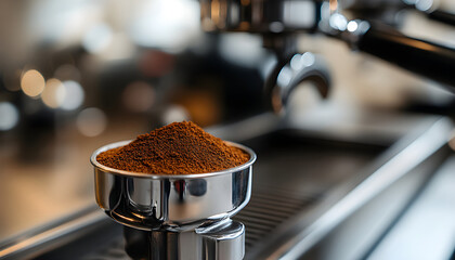 The portafilter coffee, close-up