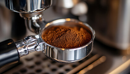 The portafilter coffee, close-up