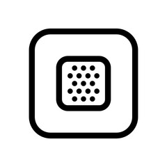 Patch icon in black color, outline style and white background