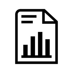 Data report icon in black color, outline style and white background
