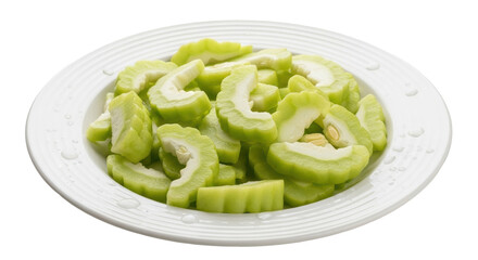 Isolated Sliced Bitter Melon