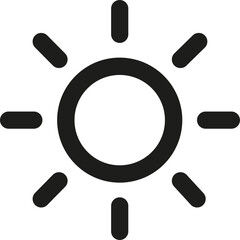 simple outline sun summertime daylight line art icon