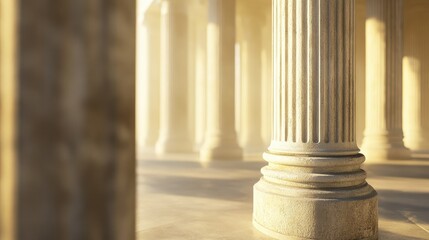 Ancient Pillars at Sunrise: A Majestic Architectural Scene