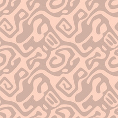 Modern abstract organic pattern in earthy beige tones, perfect for textile prints, wallpapers, and home decor. Seamless tribal-inspired background with fluid shapes for stylish and contemporary design