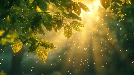 Sunlight Filtering Through Leaves in a Realistic Photography Scene