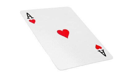 Isolated Ace of Hearts Playing Card