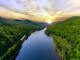 sunset over the river