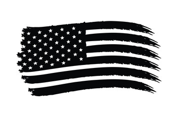 American flag brush strokes patriotic vector art illustration