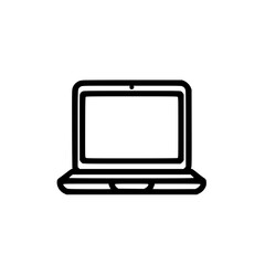 Minimal Black Line Laptop Icon for Technology and Computing