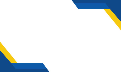 Modern geometric background with dynamic blue and yellow shapes on a white canvas. Ideal for business templates, corporate presentations, banners, flyers, or digital design purposes.