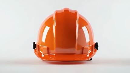 Vibrant orange safety helmet stands out in a minimalistic studio setting, emphasizing the importance of protective gear in construction environments