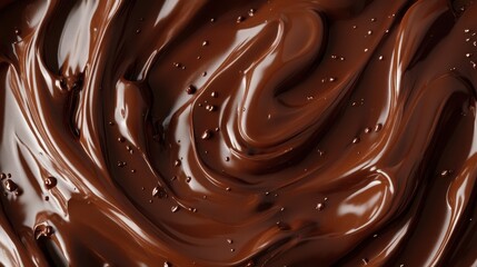 Indulging in the mesmerizing dance of molten chocolate swirls showcasing a glossy surface and intricate patterns highlighting dessert craftsmanship